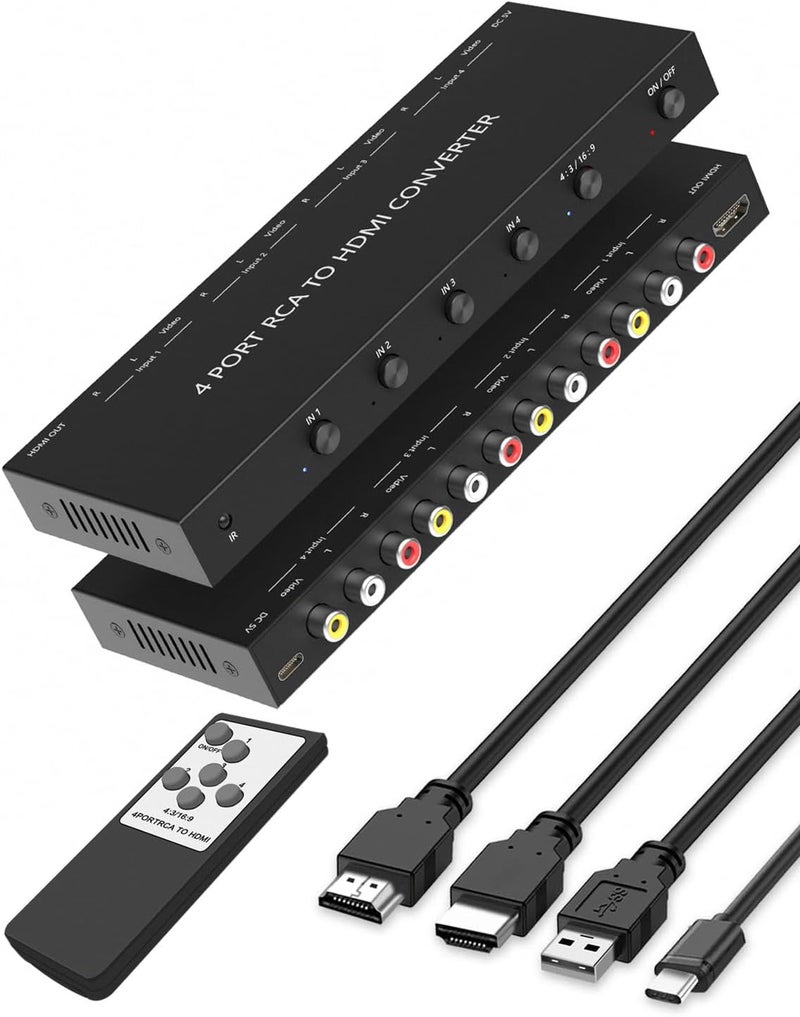 OseTub 4 Port RCA to HDMI Converter with UPGRADE TECHNOLOGY - Image 1